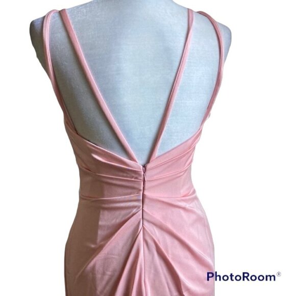 Long Pink Flattering Prom Dress With Straps US 6 - Picture 4 of 6